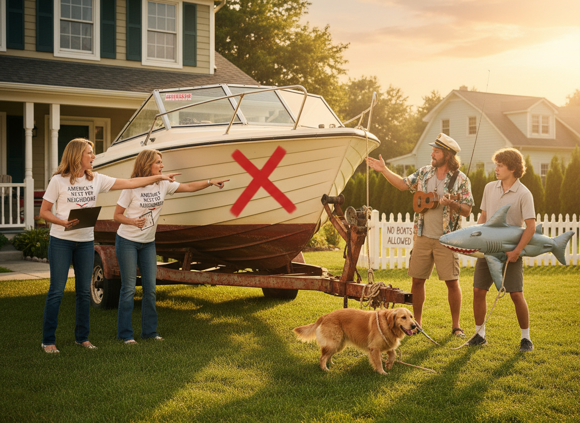 AITA for telling my neighbor they need to get their boat out of our yard or it’s getting set out by the road?