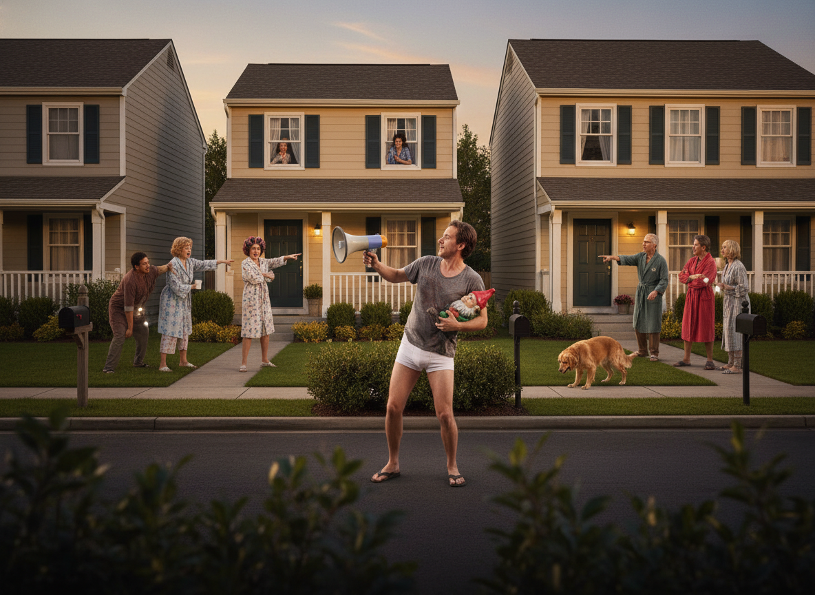 AITA for alerting my neighborhood about someone lurking on my property, only to realize I outed a neighbor’s husband in his underwear?