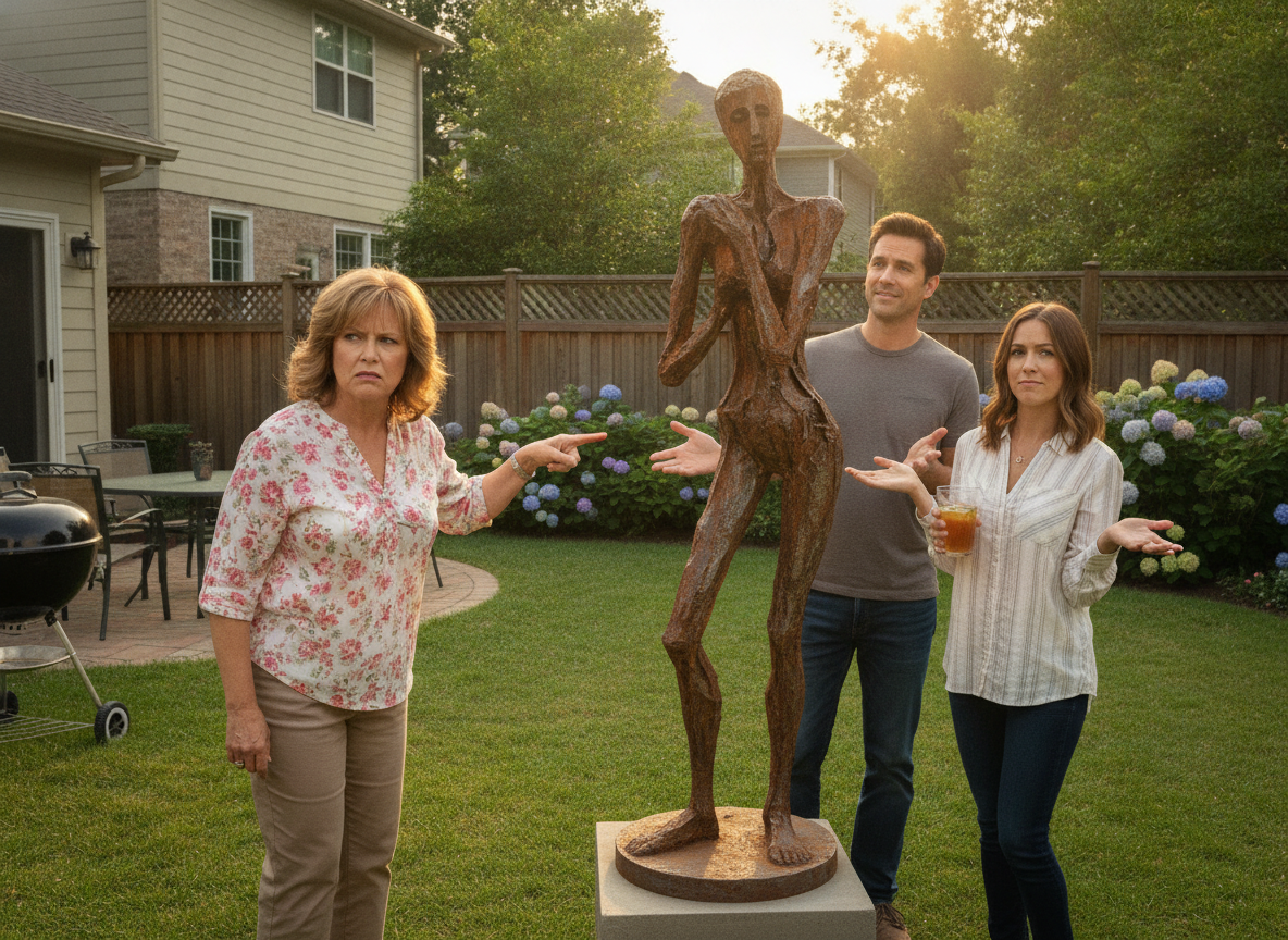 AITA for not removing a statue from the backyard while my mom was visiting because it upsets her?